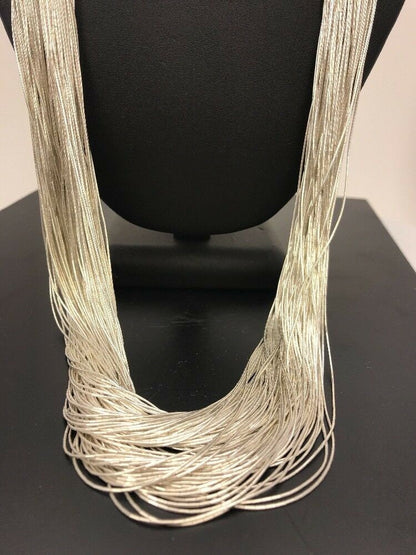 Southwestern Liquid Silver Heishi Necklace | 100 Strands | Sterling Silver | 28" | 1222
