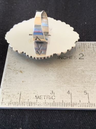 Navajo Blue Boulder Turquoise Ring | Sterling Silver | Sz 7 | Authentic Native American Handmade | 748