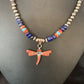 Navajo Dragonfly Pendant | Sterling Silver Turquoise Coral Multi-Color Inlay | Authentic Native American Handmade | 13556
