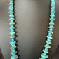 Navajo Pearl Graduated Sterling Silver Necklace with Natural Blue Turquoise | Authentic Native American | 22" | 10460