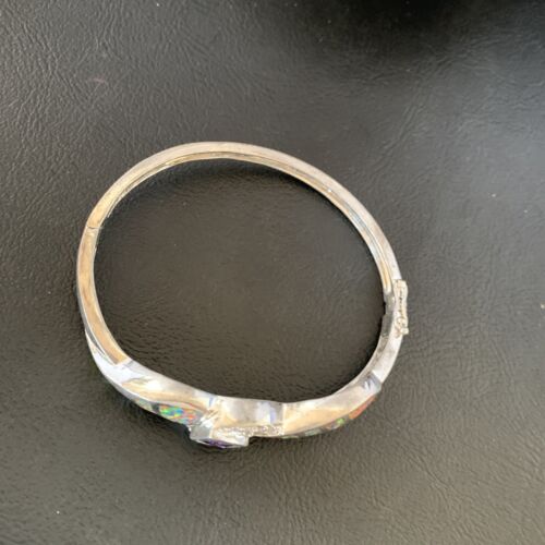 Southwestern Navajo Orange Opal Amethyst Bracelet | Sterling Silver | 7" | Authentic Native American Handmade | 13125