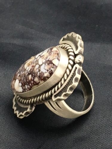 Navajo Wild Horse Turquoise Ring | Sterling Silver | Sz 7 | Authentic Native American Handmade | 12063