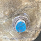 Southwestern Navajo Blue Kingman Turquoise Ring | Sterling Silver | Sz 9 | 12215