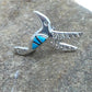 Navajo Hummingbird Inlay Pin | Turquoise | Sterling Silver | Authentic Native American Handmade | 2903