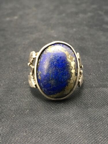 Navajo Blue Lapis Feather Ring | Sterling Silver | Sz 5 | Authentic Native American Handmade | 4168
