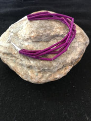 Stabilized Purple Sugilite Liquid Heishi Bracelet | Sterling Silver | 5-Strand | 7" | 13605