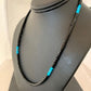 Navajo Blue Turquoise Heishi Onyx Necklace | Sterling Silver | Authentic Native American Handmade | 19" | 8823