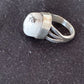 Navajo White Buffalo Turquoise Ring | Sterling Silver | Sz 9.5 | Authentic Native American Handmade | 1445