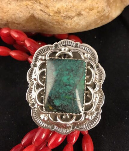 Navajo Spiderweb Turquoise Sterling Silver Men's Ring | Sz 11 Signed | Southwestern Native American | 3463