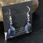 Navajo Lapis Lazuli Bead Dangle Earrings | Sterling Silver | 1" | Authentic Native American Handmade | 13329