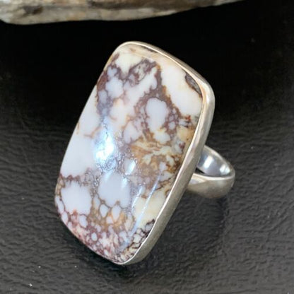 Native American Women's Navajo Wild Horse Turquoise Ring | Sterling Silver | Sz 7.5 | 10489