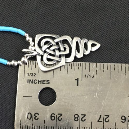 Native American Turquoise Heishi Bead Necklace Pendant | Sterling Silver | 18" | 10138