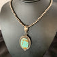 Men's Navajo Turquoise #8 Pendant Necklace | Sterling Silver | Native American Handmade | 13260