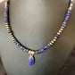 Native American Navajo Blue Lapis Pendant Necklace | Sterling Silver | Authentic Handmade | 12247