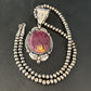 Navajo Purple Spiny Oyster Pendant Necklace | Sterling Silver | Women's | Authentic Native American Handmade | 14665