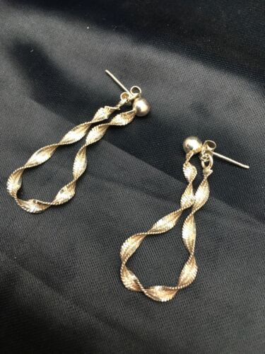 Native American Handmade Swirl Dangle Earrings | Sterling Silver | 8977