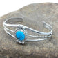 Navajo Blue Turquoise Children's Bracelet | Sterling Silver | Authentic Native American Handmade | 4375