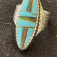 Navajo Multi-Color Opal & Turquoise Inlay Ring | Sterling Silver | Sz 7 | Authentic Native American Handmade | 1579