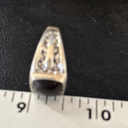 Native American Men's Navajo Handmade Sterling Silver Black Onyx Ring | Sz 12.5 | 14446