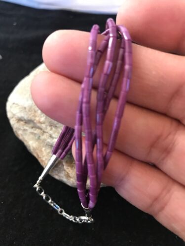 Navajo Purple Stabilized Sugilite Heishi Bracelet | Sterling Silver | 7" | 13597