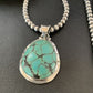 Navajo Blue Spiderweb Turquoise Pendant | Sterling Silver | Authentic Native American Handmade | 10673