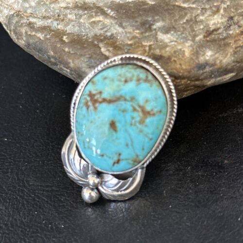 Navajo Blue Turquoise #8 Rings | Sterling Silver | Sz 10 | Authentic Native American Handmade | 14293