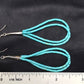 Native American Blue Turquoise Heishi Dangle Earrings | Liquid Sterling Silver | 4372