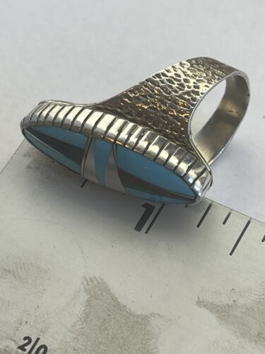 Southwestern Navajo Opal & Turquoise Inlay Ring | Sterling Silver | Sz 8 | 01615