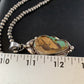 Men's Navajo Green Boulder Turquoise Pendant Necklace | Sterling Silver | Authentic Native American Handmade | 13660