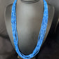 Navajo Stabilized Denim Lapis Heishi Necklace | 10 Strand | Sterling Silver Tube | 24" | 13421