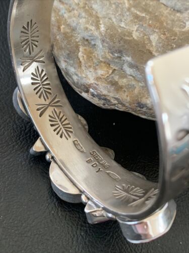 Navajo Purple Spiny Oyster Row Cuff Bracelet | Sterling Silver | Authentic Native American Handmade | 1406