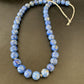 Native American Blue Denim Lapis Bead Necklace | Sterling Silver Heishi | 20" | 11835