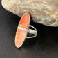 Navajo Red Spiny Oyster Opal Inlay Ring | Sterling Silver | Sz 8 | Authentic Native American Handmade | 11581