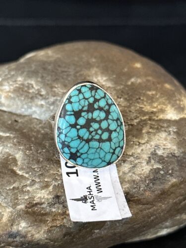 Navajo Blue Spiderweb Turquoise Ring | Sterling Silver | Sz 6 | 10283