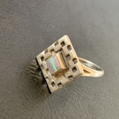 Navajo Blue Turquoise Sugilite Inlay Ring | Sz 5.5 | Sterling Silver | Authentic Native American Handmade | 11285
