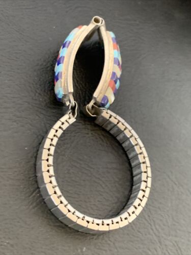Navajo Sterling Silver Watch Tips | Turquoise Coral Mother of Pearl Inlay Band | Authentic Native American Jewelry | 12137
