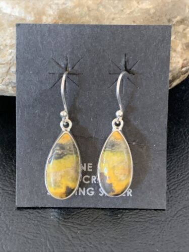 Native American Women's Navajo Bumblebee Jasper Earrings Set | Sterling Silver | Handmade | 1561 - Masha USA