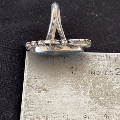 Navajo Blue Lapis Ring | Sterling Silver | Sz 10 | Authentic Native American Handmade | 1205