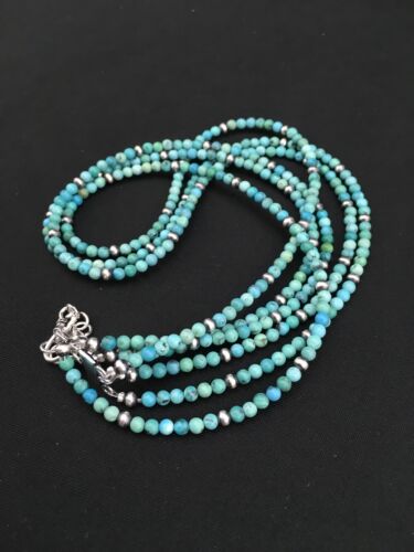 Southwestern 3-Strand Multi-Color Turquoise Necklace | Sterling Silver | 21" | 1097