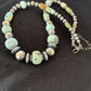 Authentic Native American Navajo Pearls Necklace | Sterling Silver Dry Creek Turquoise Beads | 21" | 1385