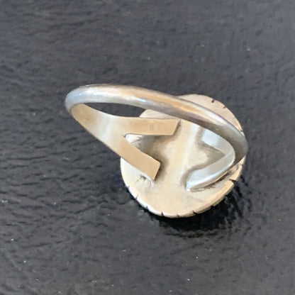 Navajo Blue Turquoise Sugilite Inlay Ring | Sz 6.5 | Sterling Silver | Authentic Native American Handmade | 11191