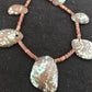 Navajo Sterling Silver Spiderweb Turquoise Bone Teardrop Pendant Necklace | Authentic Native American Handmade | 3968
