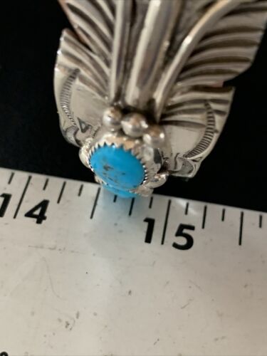Native American Men's Blue Kingman Turquoise Cuff Bracelet | Sterling Silver | 14136