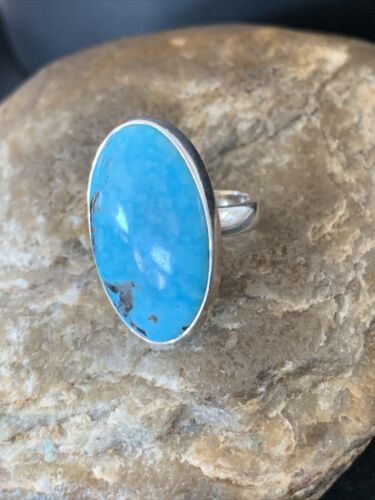Navajo Blue Kingman Turquoise Ring | Sterling Silver | Sz 5 | Authentic Native American Handmade | 10488