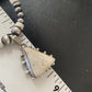 Navajo White Buffalo Turquoise Pendant Set | Sterling Silver | Authentic Native American Handmade | 12202