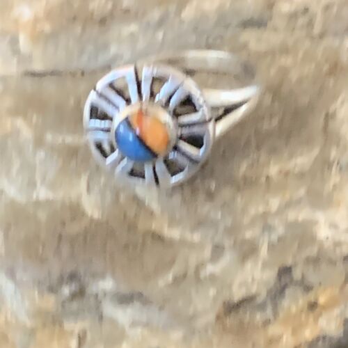 Native American Women's Navajo Blue Lapis Spiny Inlay Ring | Sz 6.5 | 11196