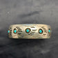 Navajo Turquoise Shadow Box Bear Paw Bracelet | Sterling Silver | Authentic Native American Handmade | 4610