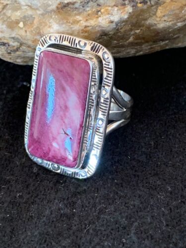 Navajo Purple Spiny Oyster Ring | Sterling Silver | Sz 10 | Authentic Native American Handmade | 4116