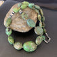Navajo Sterling Silver Graduated Green Nugget Turquoise Necklace | Authentic Native American | 21" | 10725