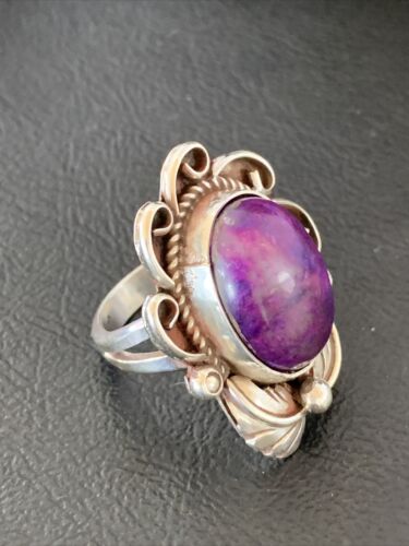 Native American Navajo Sterling Silver Purple Sugilite Ring | Sz 10 | 10443